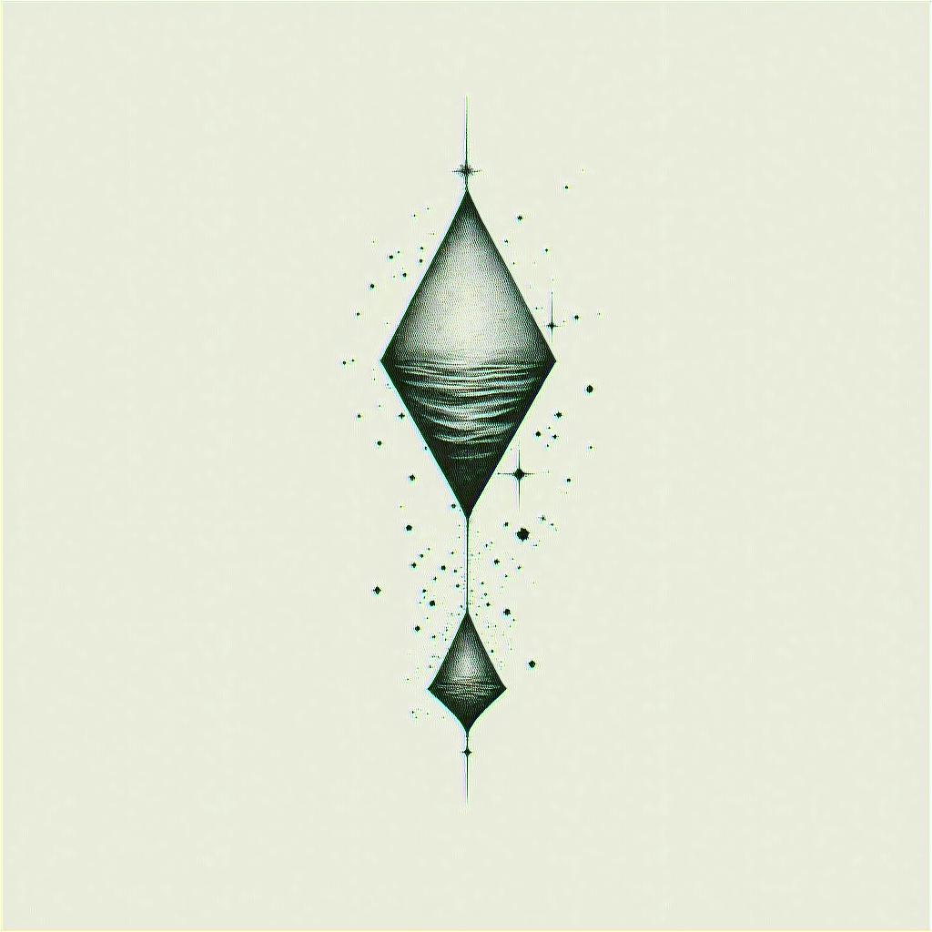 Element waterin minimalist style tattoo, featuring simple shapes and fine lines, with minimal shading and details, tiny triangles, creating a sense of balance and harmony - Variation 3