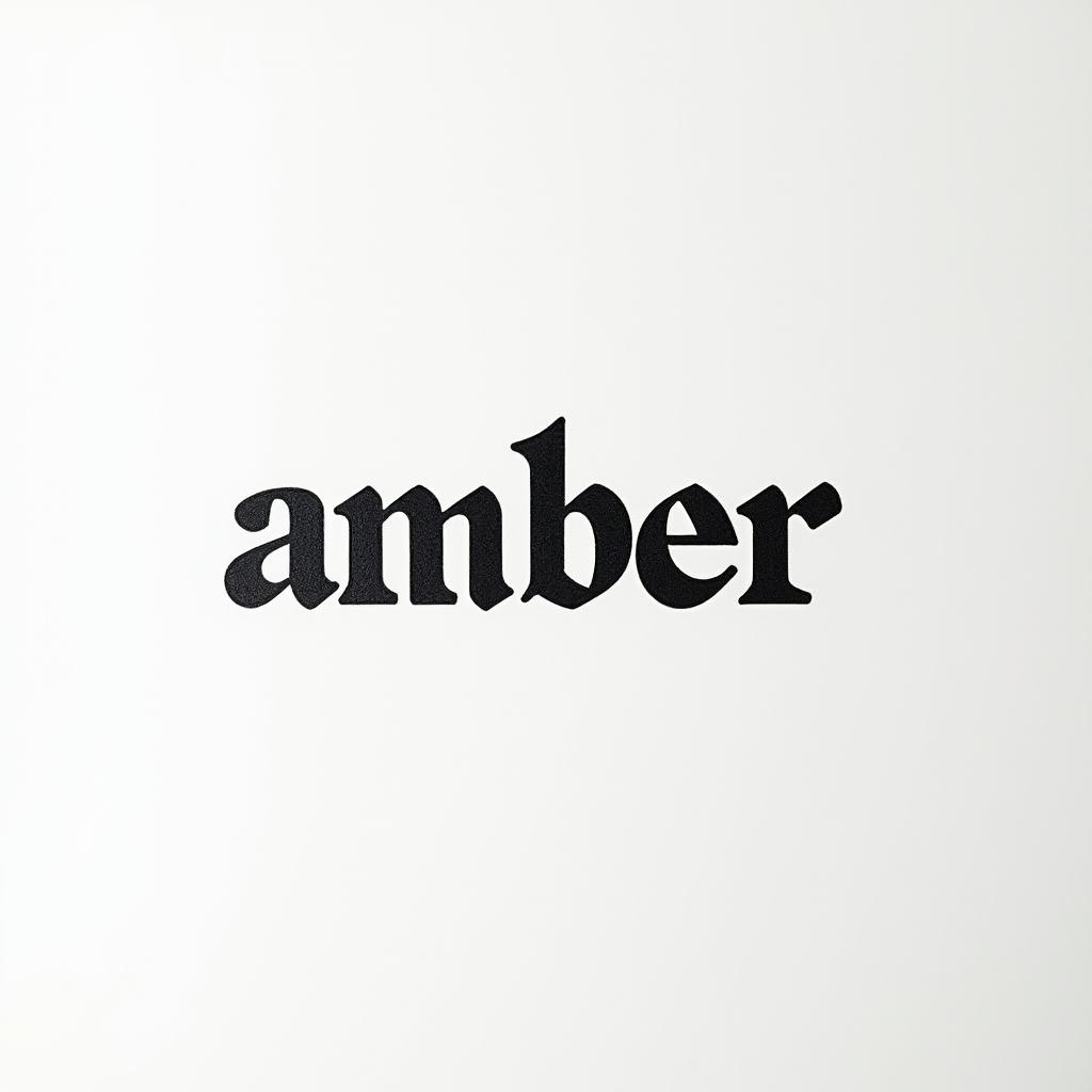 Amberminimalist text-based tattoo, Monospace font ultra-realistic, perfectly placed, high-quality font design, photo-realistic shading, 8k, high quality, finely detailed typograph - Variation 2