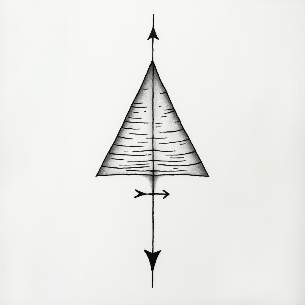 I don't want to forget my father's illness. I want to express it with waveforms and arrows. Something simple would be nice.in minimalist style tattoo, featuring simple shapes and fine lines, with minimal shading and details, tiny triangles, creating a sense of balance and harmony - Variation 4