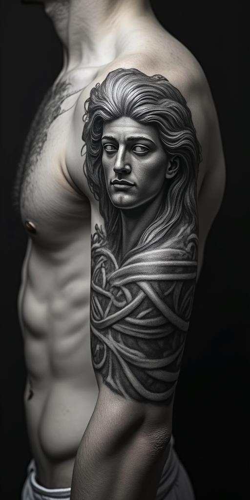 greek mythologyhigly detailed tattoo - Variation 19