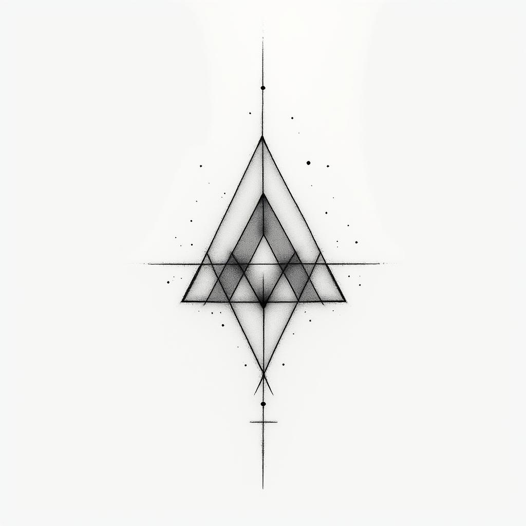 Waage 11.10.1991in minimalist style tattoo, featuring simple shapes and fine lines, with minimal shading and details, tiny triangles, creating a sense of balance and harmony - Variation 4