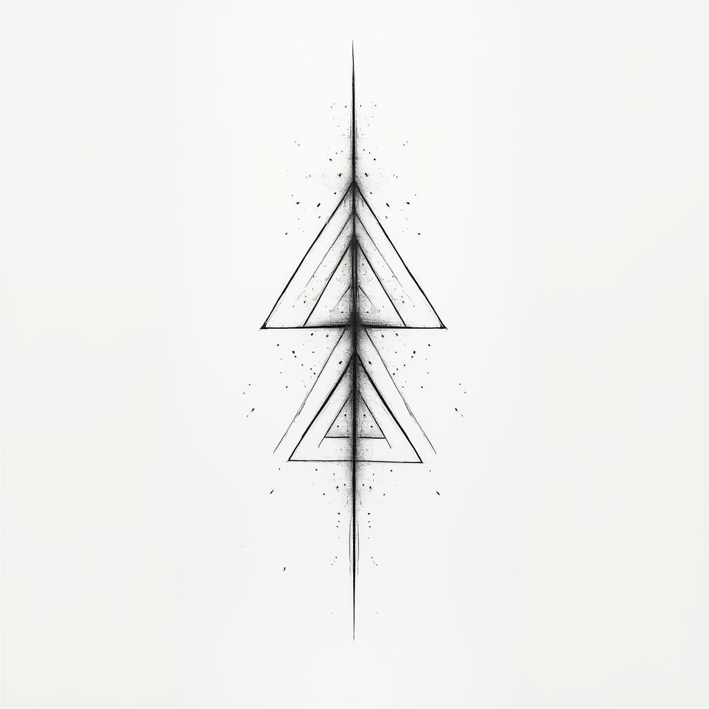 Waage 11.10.1991in minimalist style tattoo, featuring simple shapes and fine lines, with minimal shading and details, tiny triangles, creating a sense of balance and harmony - Variation 3