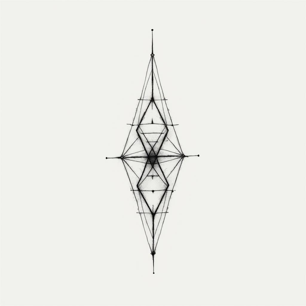 Waage 11.10.1991in minimalist style tattoo, featuring simple shapes and fine lines, with minimal shading and details, tiny triangles, creating a sense of balance and harmony - Variation 2