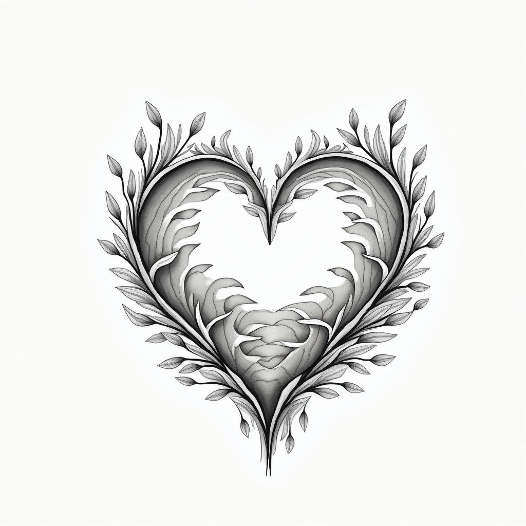 I don't want to forget my father's illness. I want to express it with waveforms and arrows. Something simple would be good. I want to include flowers of love.in Modest style tattoo, featuring soft, delicate line work with simple and meaningful symbols, gentle waves, a heart, evoking a sense of serenity and grace, - Variation 4