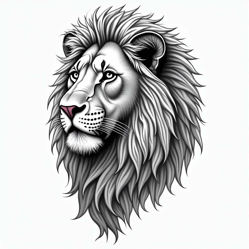 Female lion representing my daughter. Her name is Allison. Her birthstone is pink tourmalinehigly detailed tattoo - Variation 3