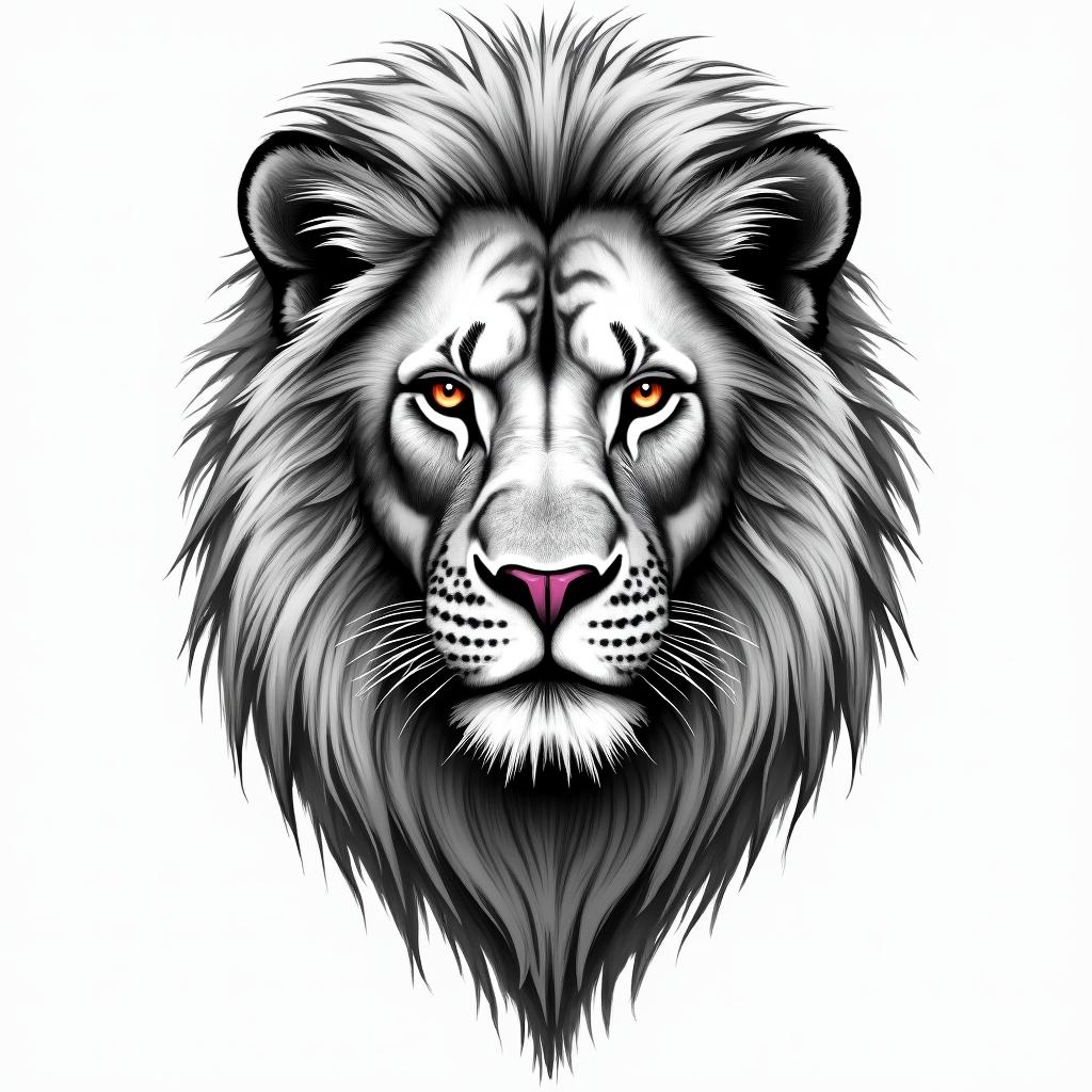 Female lion representing my daughter. Her name is Allison. Her birthstone is pink tourmalinehigly detailed tattoo - Variation 4