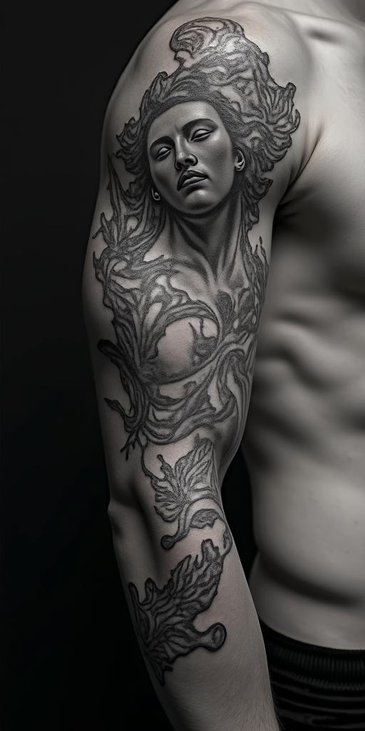 greek mythologyhigly detailed tattoo - Variation 12