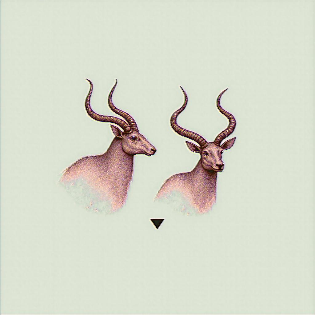Taurus and Aquariusin minimalist style tattoo, featuring simple shapes and fine lines, with minimal shading and details, tiny triangles, creating a sense of balance and harmony - Variation 3