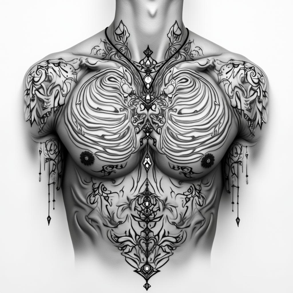 Esoteric nails to tattoo on the chesthigly detailed tattoo - Variation 3