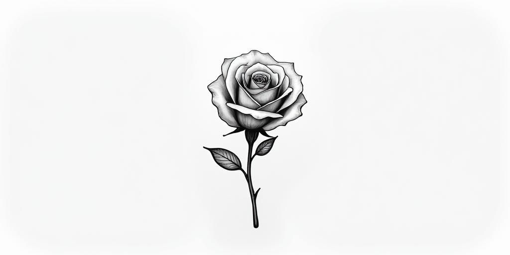 I don’t want to forget my father’s illness, rose.in minimalist style tattoo, featuring simple shapes and fine lines, with minimal shading and details, tiny triangles, creating a sense of balance and harmony - Variation 3