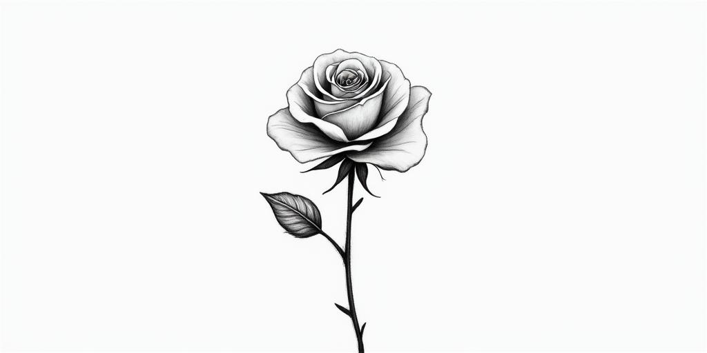 I don’t want to forget my father’s illness, rose.in minimalist style tattoo, featuring simple shapes and fine lines, with minimal shading and details, tiny triangles, creating a sense of balance and harmony - Variation 4