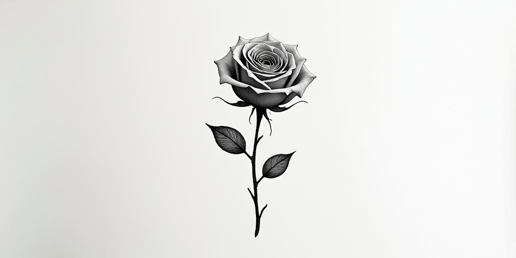 I don’t want to forget my father’s illness, rose.in minimalist style tattoo, featuring simple shapes and fine lines, with minimal shading and details, tiny triangles, creating a sense of balance and harmony - Variation 2