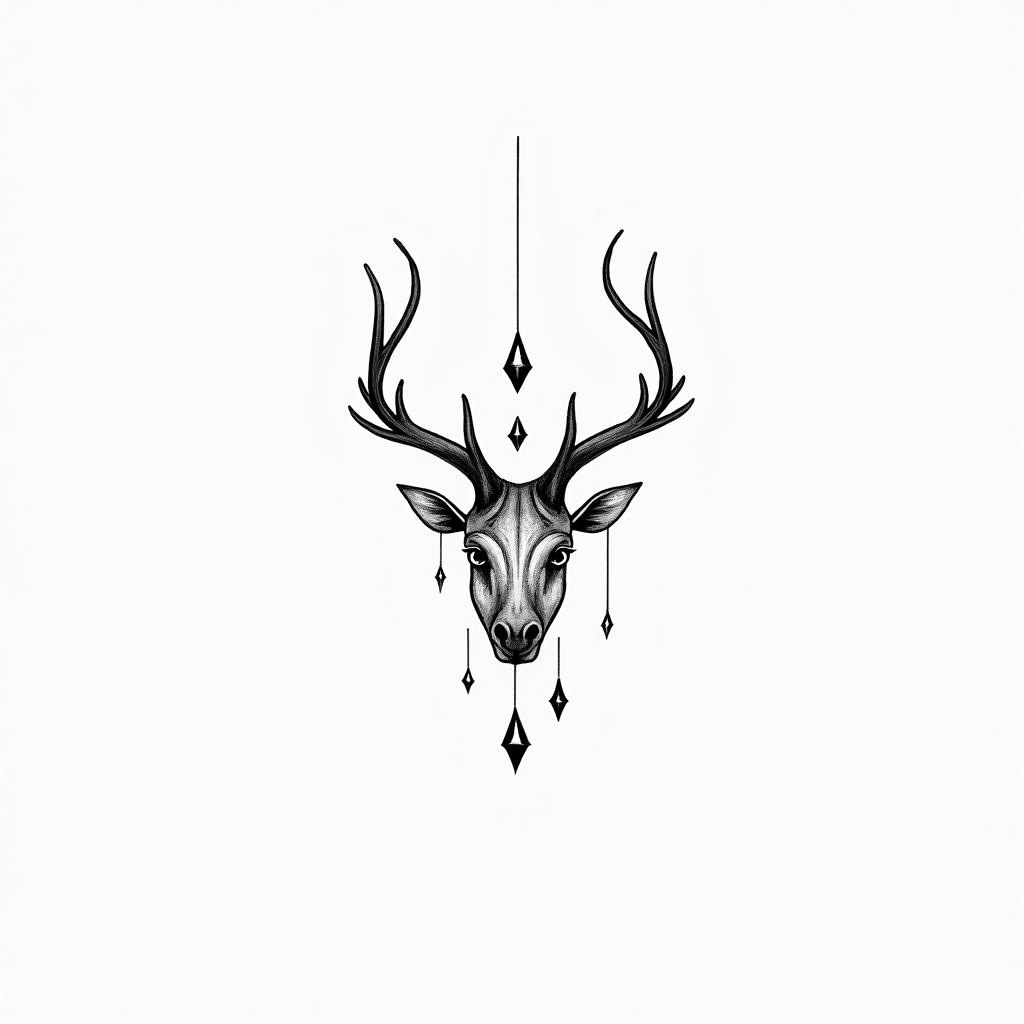 November 29, 1983, Sagittarius, playful, Fineline, romanticin minimalist style tattoo, featuring simple shapes and fine lines, with minimal shading and details, tiny triangles, creating a sense of balance and harmony - Variation 4
