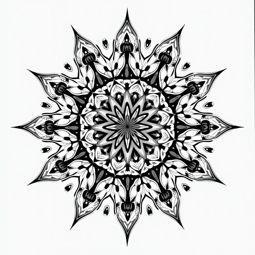 I would like a strong tattoo that represents my family, my 3 children, and what revolves around my job as a midwife.in dotwork style tattoo, complex mandala patterns, interlocking geometric shapes with sharp symmetry, clean lines, sharp angles - Variation 3