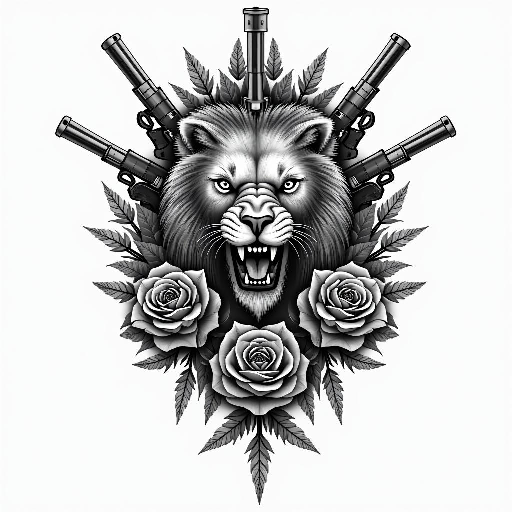 Ace of spade guns roses lionhigly detailed tattoo - Variation 2