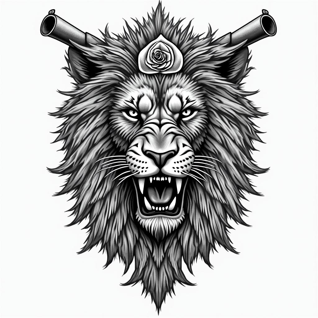 Ace of spade guns roses lionhigly detailed tattoo - Variation 4