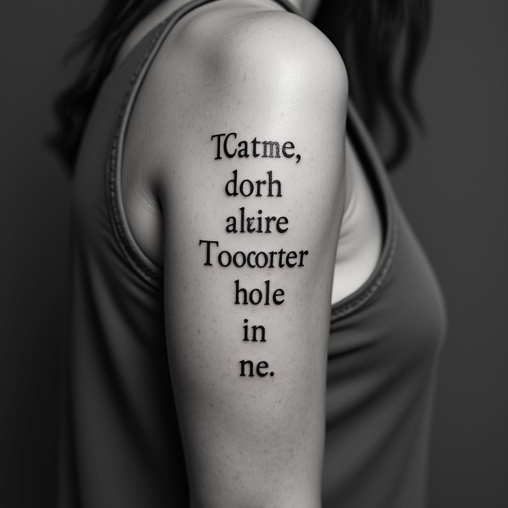 27minimalist text-based tattoo, Monospace font ultra-realistic, perfectly placed, high-quality font design, photo-realistic shading, 8k, high quality, finely detailed typograph