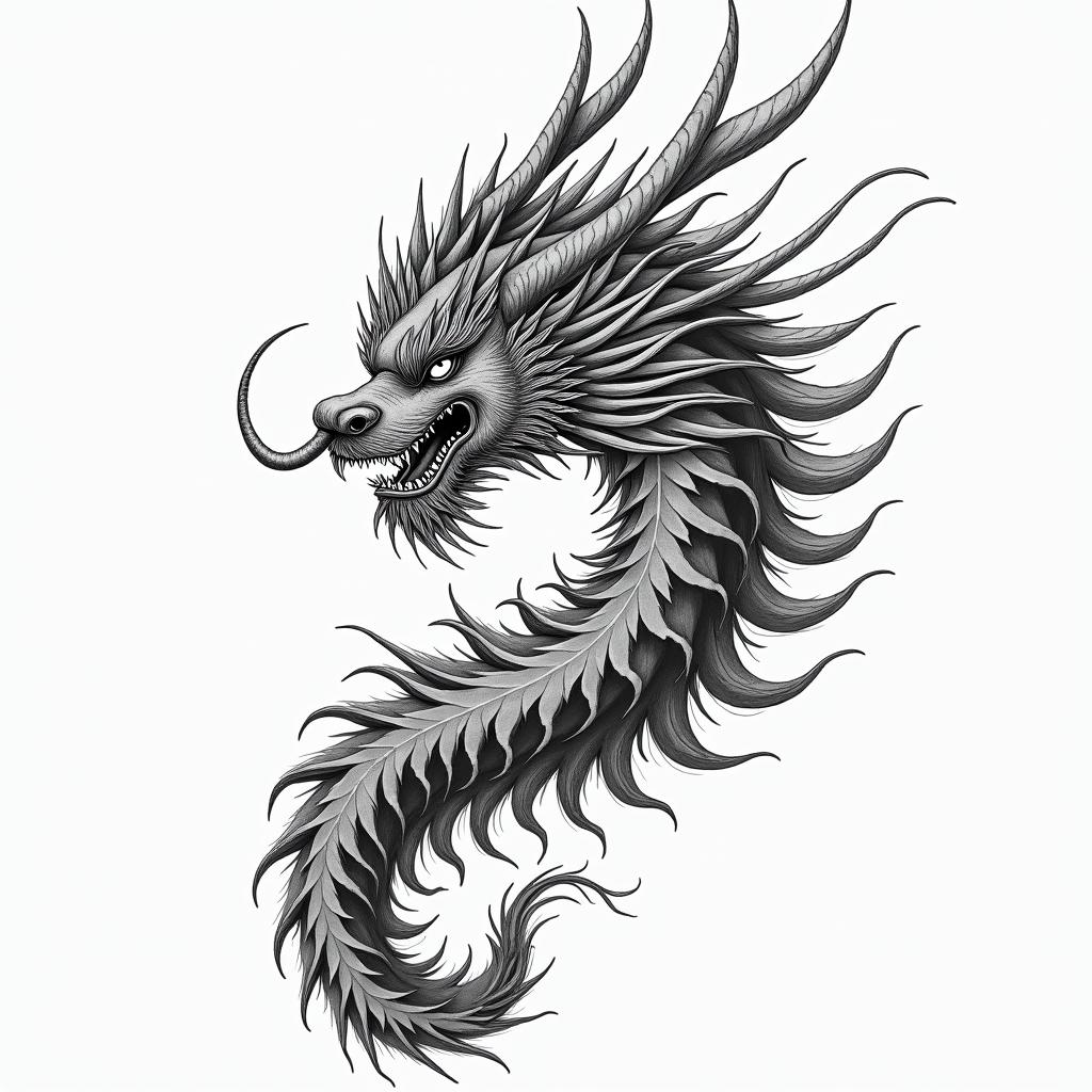 Japanese traditional tattooin japanese style tattoo, detailed tattoo, traditional japanese culture tattoo, mythology, 8k - Variation 2