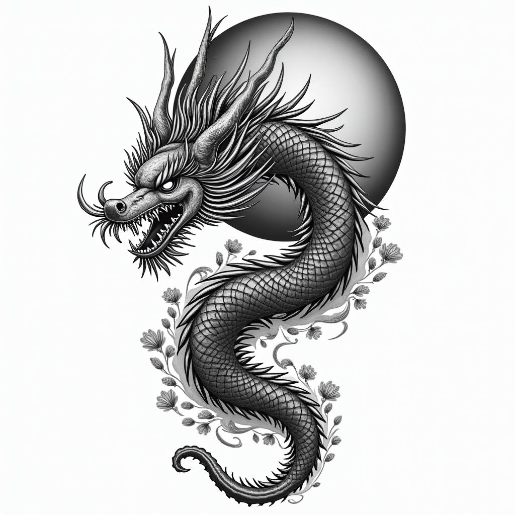 Japanese traditional tattooin japanese style tattoo, detailed tattoo, traditional japanese culture tattoo, mythology, 8k