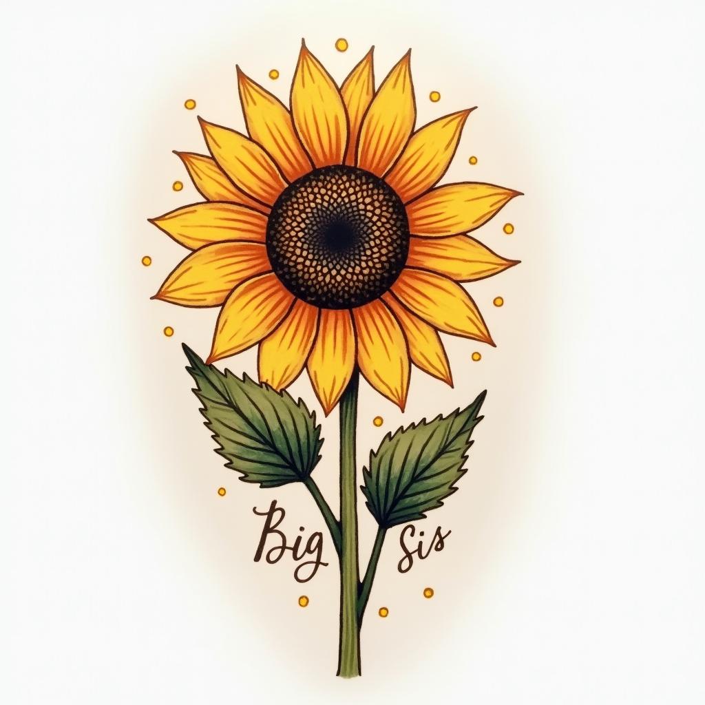 Sunflower tattoo design