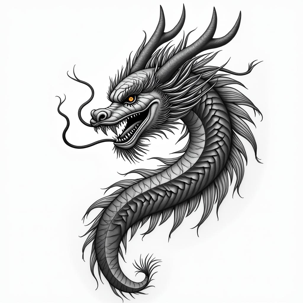 Japanese orientalin japanese style tattoo, detailed tattoo, traditional japanese culture tattoo, mythology, 8k