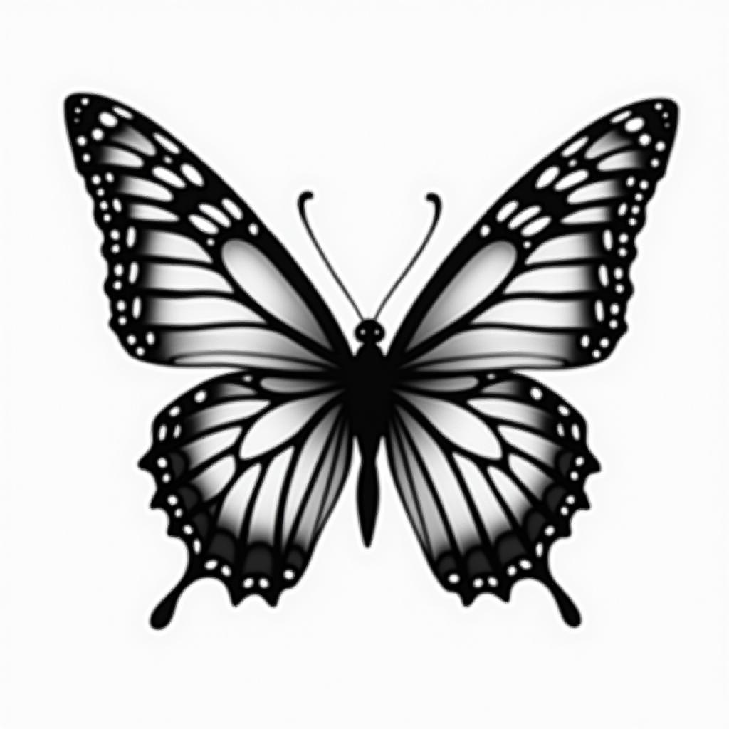 Butterfly with intricate wing patternshigly detailed tattoo - Variation 18