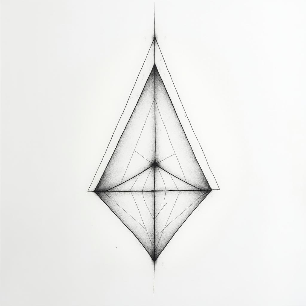 Jorge Alberto Bonilla Flores Aries and stylistin minimalist style tattoo, featuring simple shapes and fine lines, with minimal shading and details, tiny triangles, creating a sense of balance and harmony - Variation 4