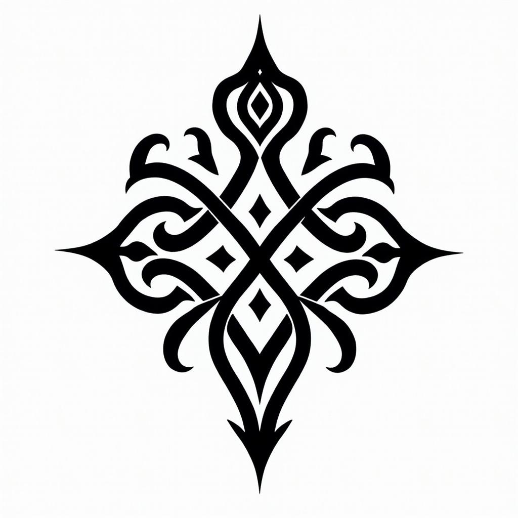 Born in to sin 07in tribal tattoo style, featuring bold and black geometric shapes, curved lines, intertwine and flow seamlessly, creating a powerful and symbolic design, polynesian and maori styles - Variation 2