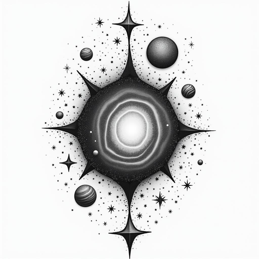 My birthday is 11.09.2002, I love the universe, stars, planets, and constellations.higly detailed tattoo