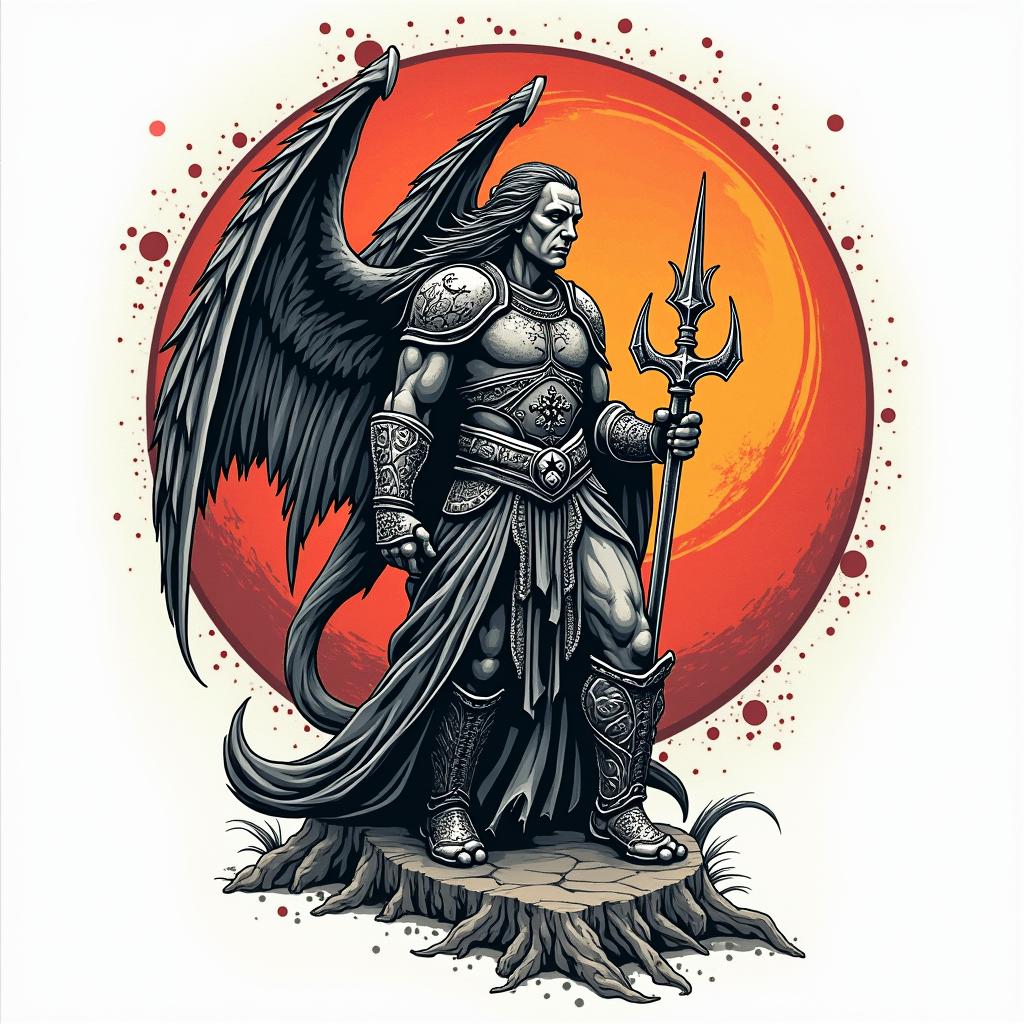 Lord of the Rings Gondor tattooin pop art style tattoo, featuring bold and vibrant colors, exaggerated outlines, iconic imagery, inspired by comic books and speech bubbles, comic book characters, retro pop culture - Variation 4