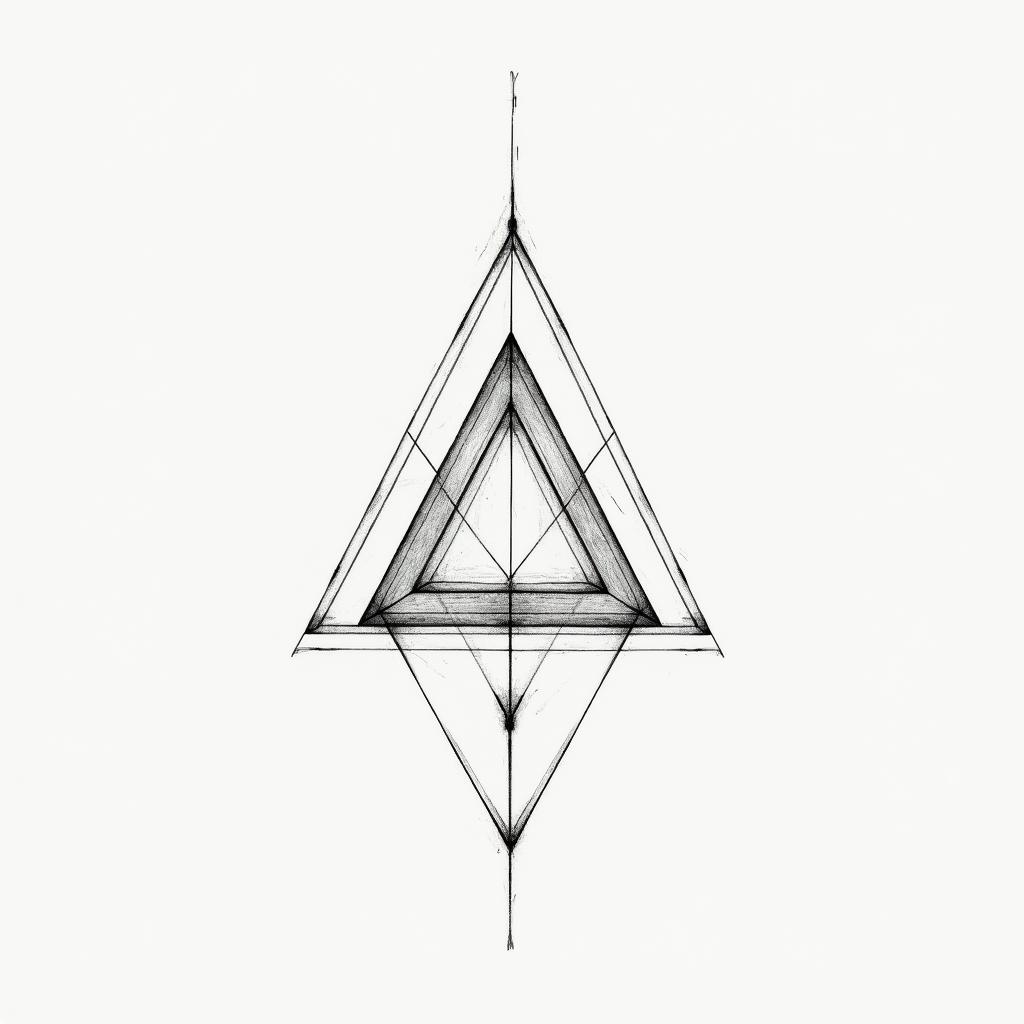Michelle, Leo, Albuquerque New Mexicoin minimalist style tattoo, featuring simple shapes and fine lines, with minimal shading and details, tiny triangles, creating a sense of balance and harmony - Variation 4