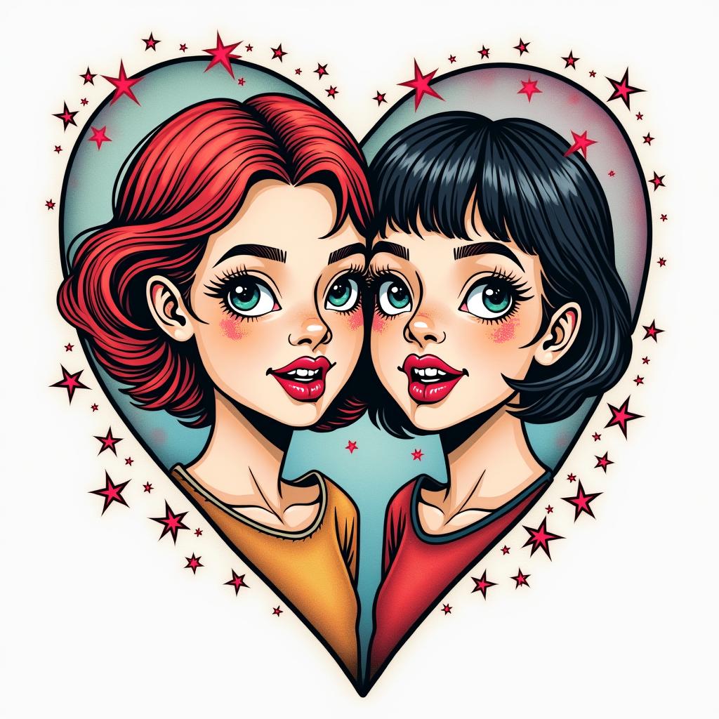Refine children's names Eva Raphaël Elysa value transmissionin pop art style tattoo, featuring bold and vibrant colors, exaggerated outlines, iconic imagery, inspired by comic books and speech bubbles, comic book characters, retro pop culture - Variation 3