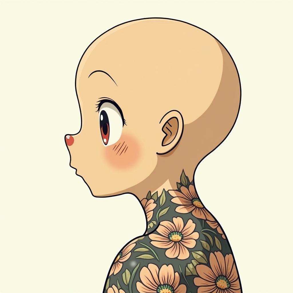 Pascal Stier MannheimGhibli, Studio Ghibli aesthetic, hand-drawn anime style, retro nostalgic atmosphere, retro soft pastel color palette with earthy tones, retro Japanese cinematic shot, yellow tint effect, bald character, smooth surface, anime shadow 90's anime style - Variation 3