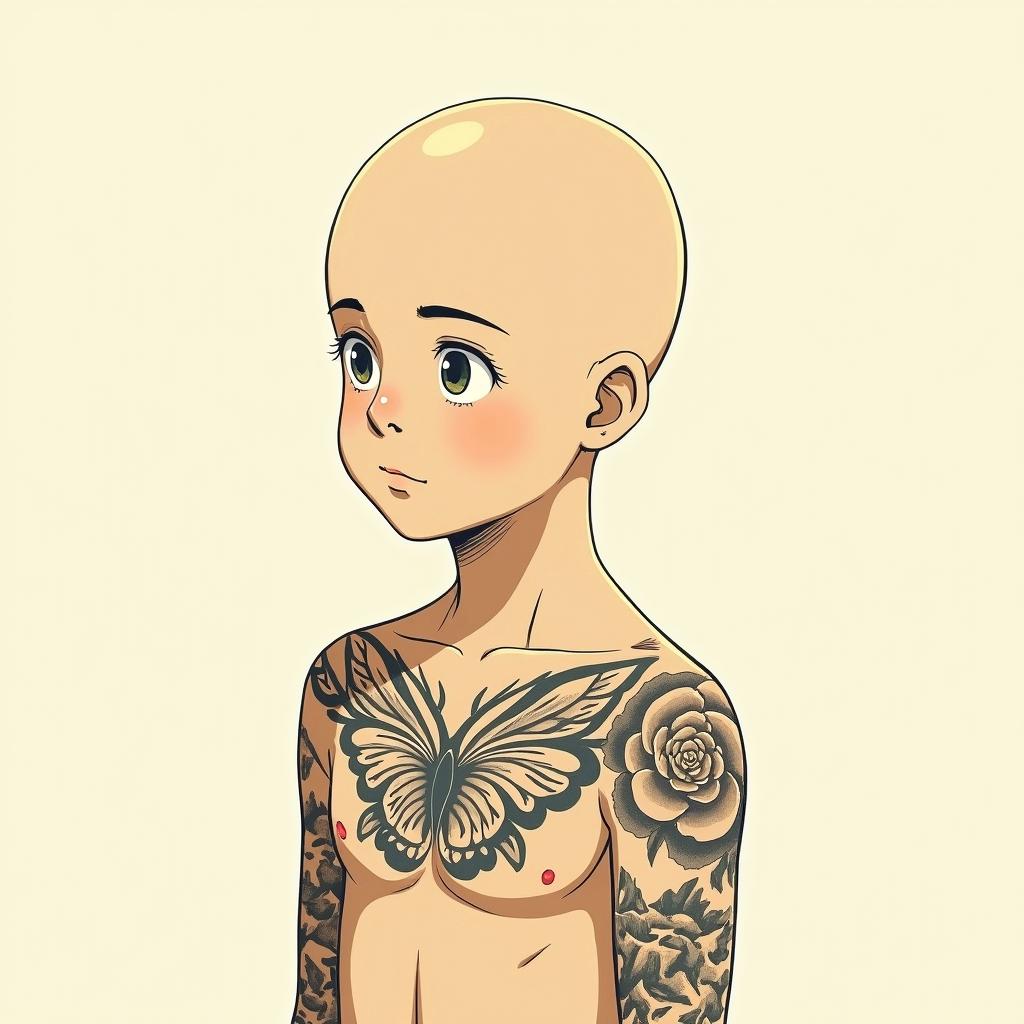 Pascal Stier MannheimGhibli, Studio Ghibli aesthetic, hand-drawn anime style, retro nostalgic atmosphere, retro soft pastel color palette with earthy tones, retro Japanese cinematic shot, yellow tint effect, bald character, smooth surface, anime shadow 90's anime style - Variation 4