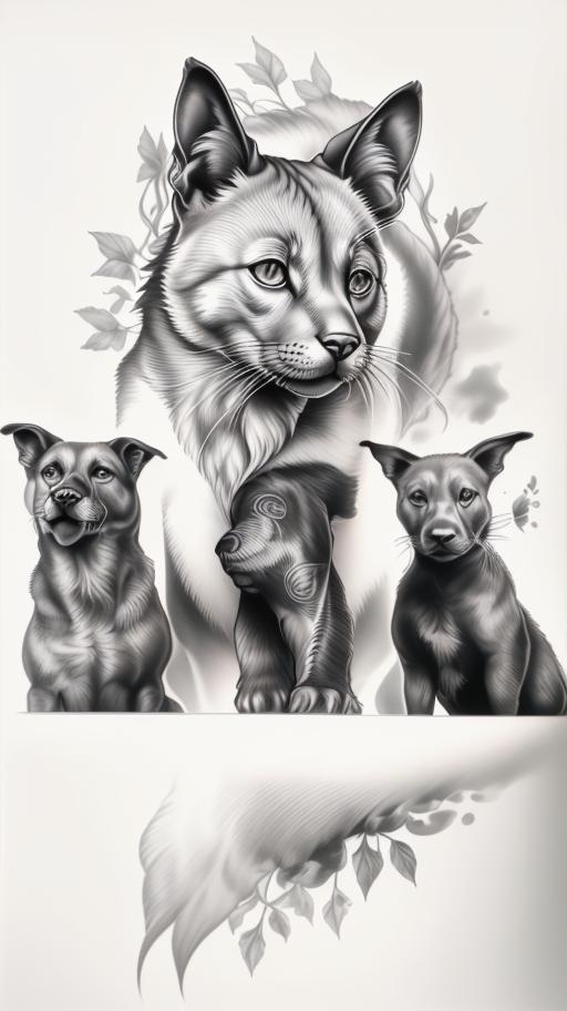 A highly detailed and lifelike composition, tattoo art, realism style, ultra-high resolution, smooth gradients and intricate textures, monochromatic black-and-gray tones, diffused soft lighting for natural depth.undefined - Variation 87