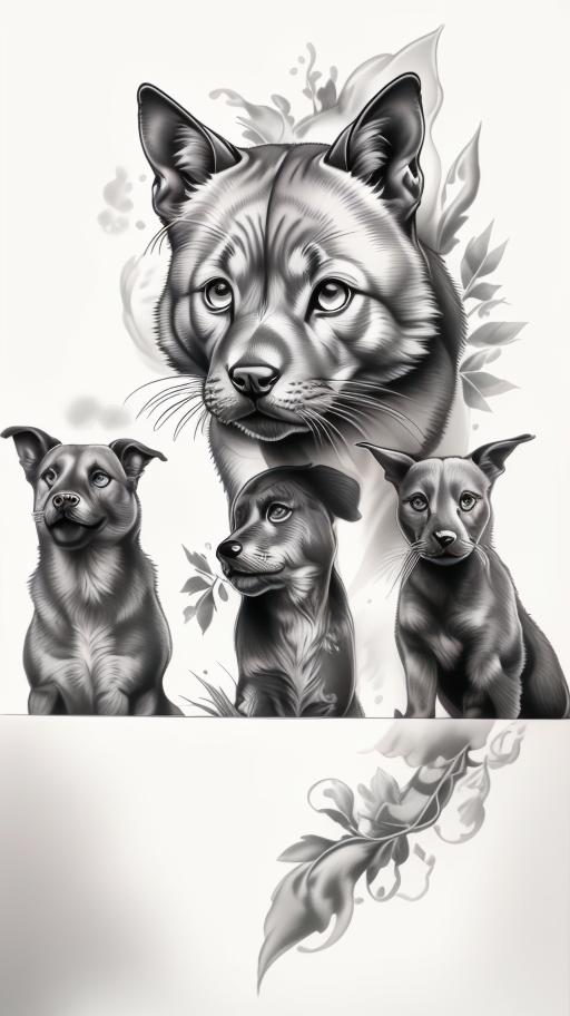 A highly detailed and lifelike composition, tattoo art, realism style, ultra-high resolution, smooth gradients and intricate textures, monochromatic black-and-gray tones, diffused soft lighting for natural depth.undefined - Variation 86