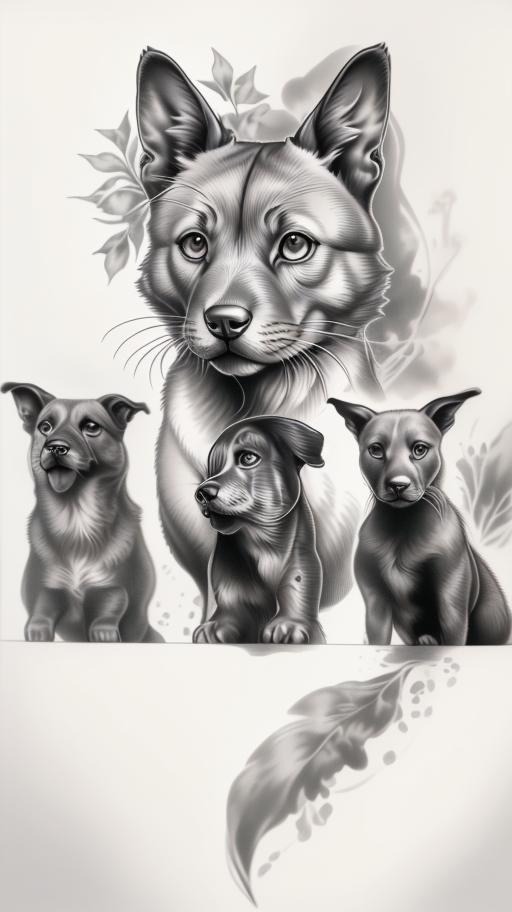 A highly detailed and lifelike composition, tattoo art, realism style, ultra-high resolution, smooth gradients and intricate textures, monochromatic black-and-gray tones, diffused soft lighting for natural depth.undefined - Variation 85