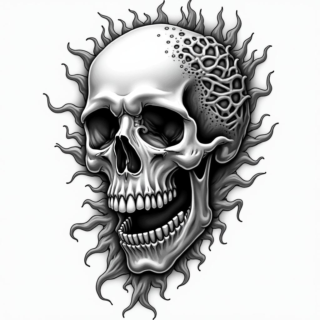 Dead Timein authentic tattoo style, incorporating traditional modifications, bold black outlines, solid color fills, featuring classic authentic elements - Variation 3