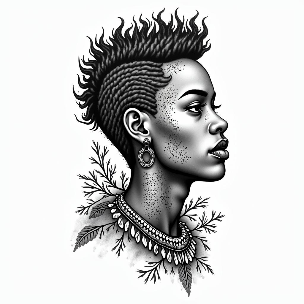 I am 23 years old, I come from Guinea-Bissau, my astrological sign is Scorpio, I would like something that reflects a bit of my country.in authentic tattoo style, incorporating traditional modifications, bold black outlines, solid color fills, featuring classic authentic elements - Variation 2