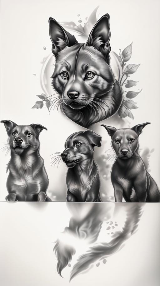 A highly detailed and lifelike composition, tattoo art, realism style, ultra-high resolution, smooth gradients and intricate textures, monochromatic black-and-gray tones, diffused soft lighting for natural depth.undefined - Variation 83