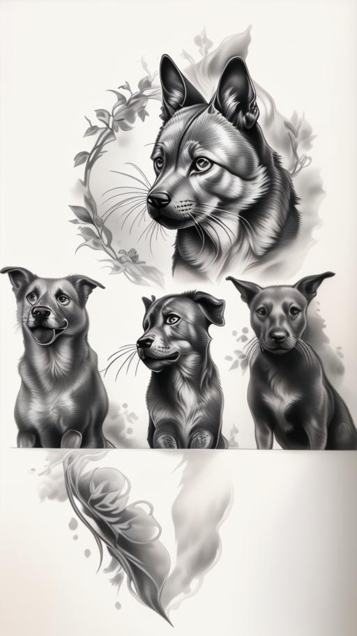 A highly detailed and lifelike composition, tattoo art, realism style, ultra-high resolution, smooth gradients and intricate textures, monochromatic black-and-gray tones, diffused soft lighting for natural depth.undefined - Variation 81
