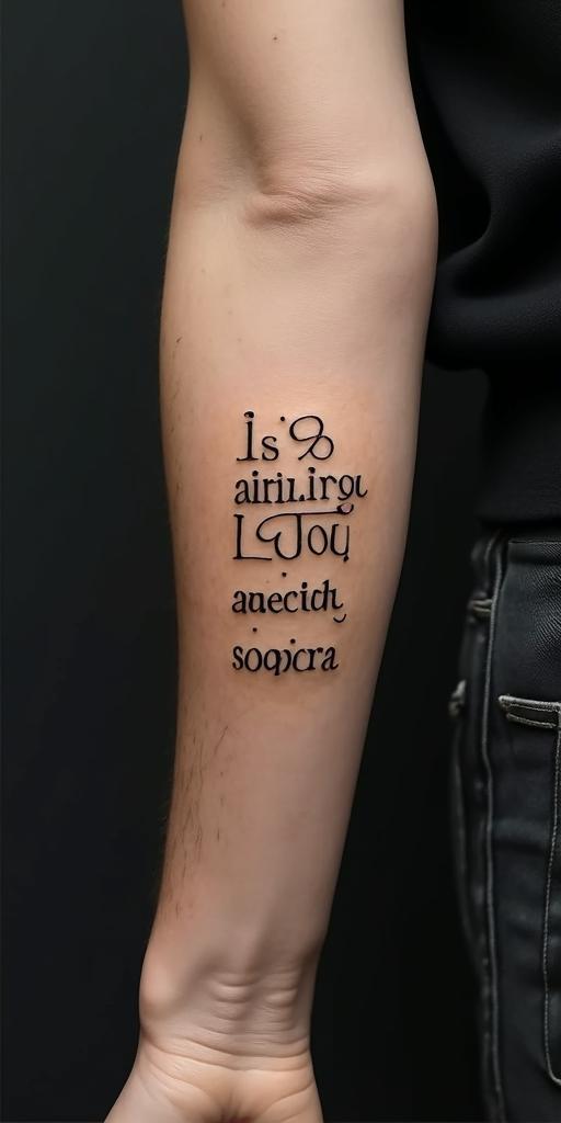 Sandra, I love you.text-based tattoo, japanese font ultra-realistic, perfectly placed, high-quality font design, photo-realistic shading, 8k, high quality, finely detailed typograph - Variation 6