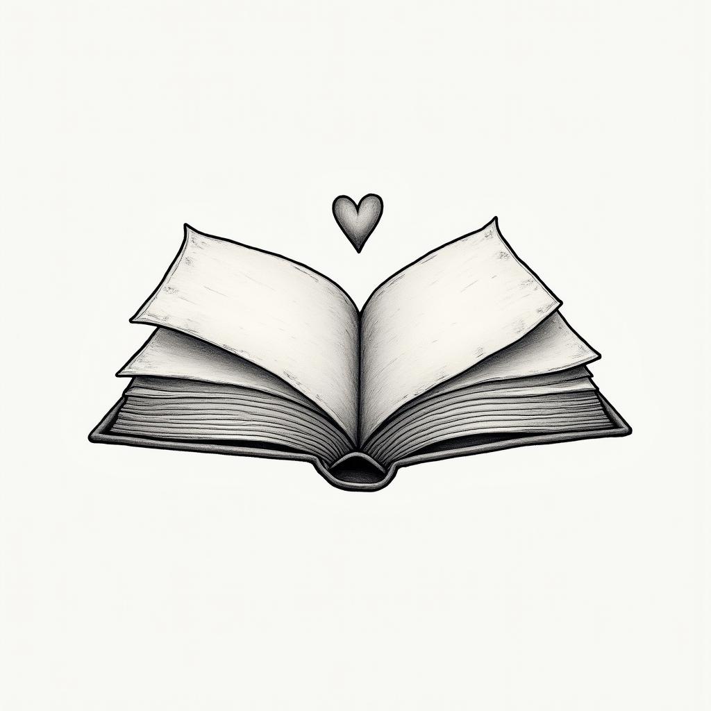 Bookin Modest style tattoo, featuring soft, delicate line work with simple and meaningful symbols, gentle waves, a heart, evoking a sense of serenity and grace, - Variation 2