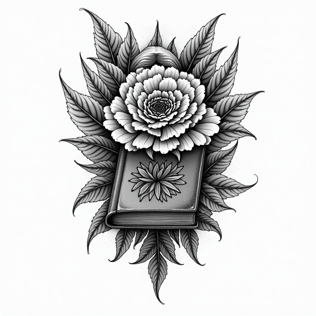 Bookin bohemian style tattoo, 8k - Variation 3
