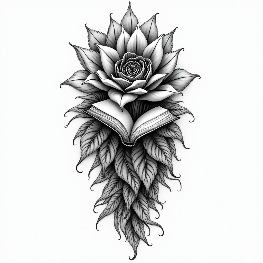 Bookin bohemian style tattoo, 8k