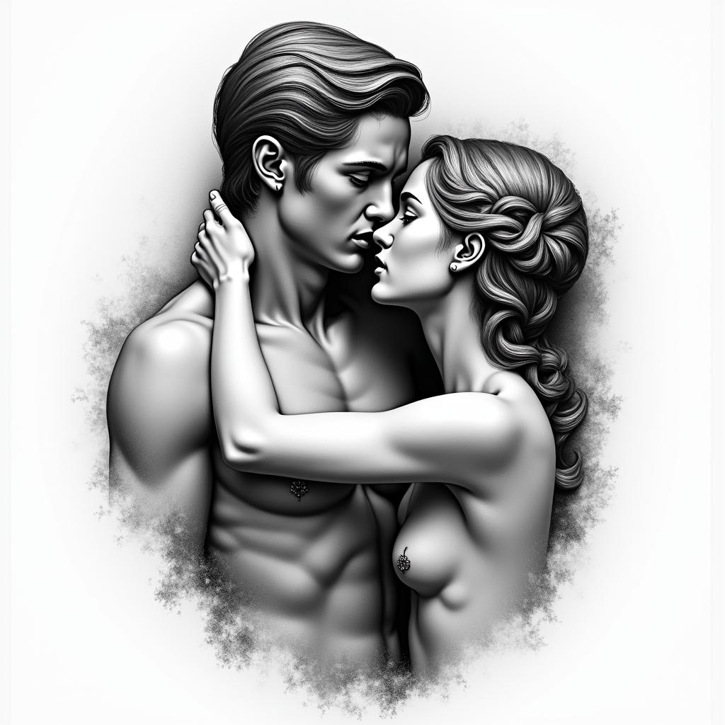 statute of love and psychehigly detailed tattoo - Variation 2