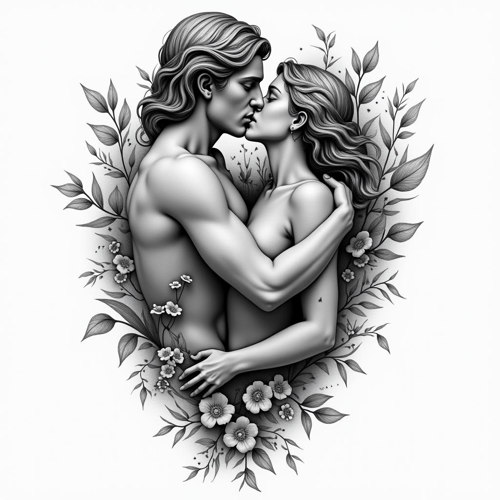 statute of love and psychehigly detailed tattoo - Variation 4