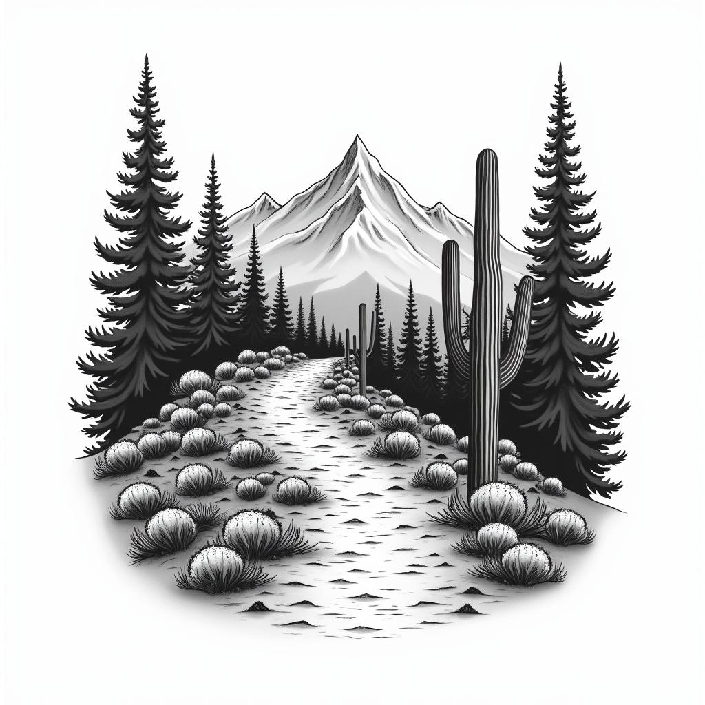 Cactus tattoo design
