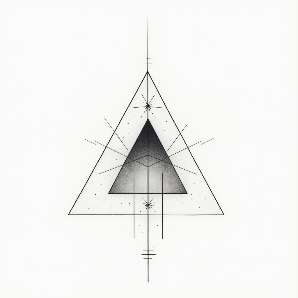 Salmain minimalist style tattoo, featuring simple shapes and fine lines, with minimal shading and details, tiny triangles, creating a sense of balance and harmony - Variation 3