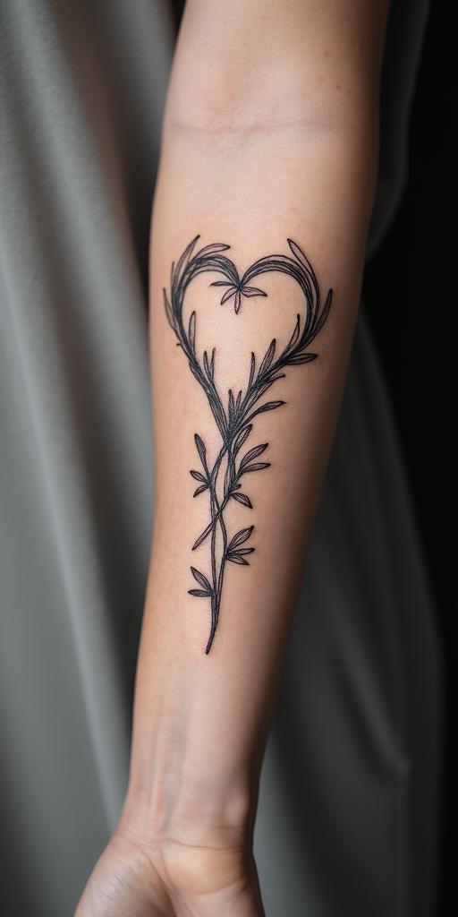 Sydney, Aquarius, momin Modest style tattoo, featuring soft, delicate line work with simple and meaningful symbols, gentle waves, a heart, evoking a sense of serenity and grace, - Variation 2